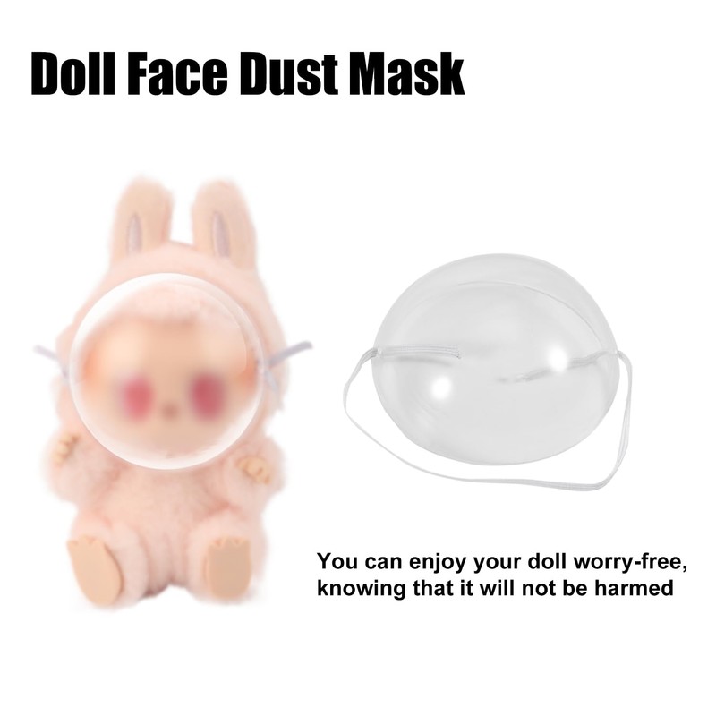 Doll Face Mask Cover with Elastic Band, Acrylic Transparent Toy