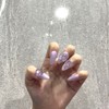 Purple Glass Bead Handmade Nail Tips - Stiletto / 보랏빛
