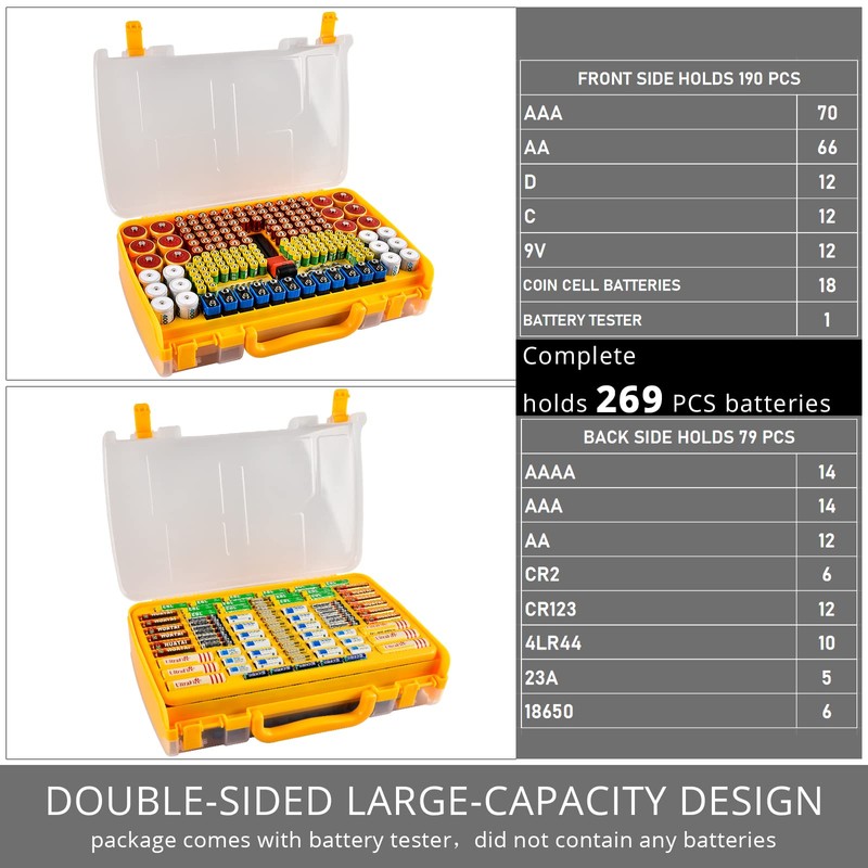 Aptbyte Battery Organizer Storage Holder Box Case with Tester- 269