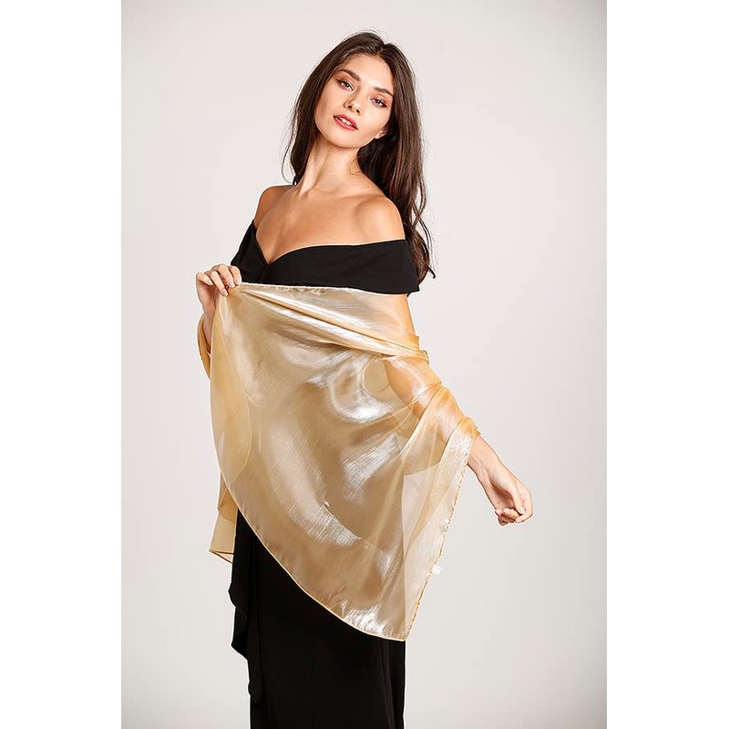 Central Chic Silky Iridescent Pashmina Wrap Stole Shawl For Weddings