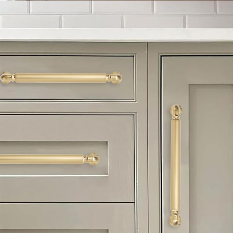 khtumeware 10-Pack Champagne Bronze Heavy-Duty Solid Cabinet Pulls, 4 Inch