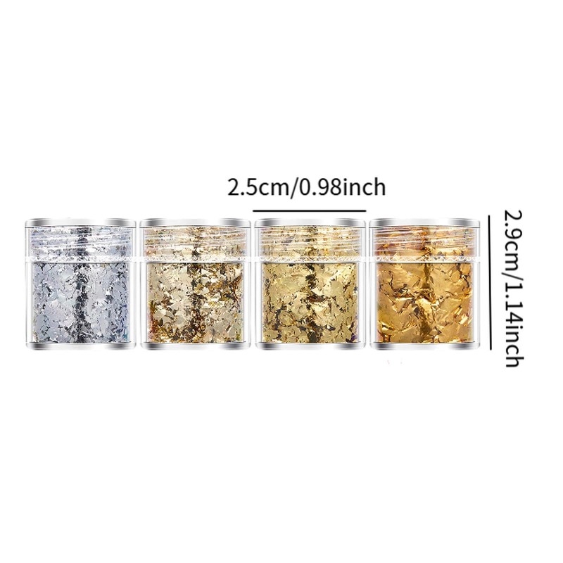 Oshhni 4Pcs Nail Art Foil Flakes Manicure Decorations Nail Foil