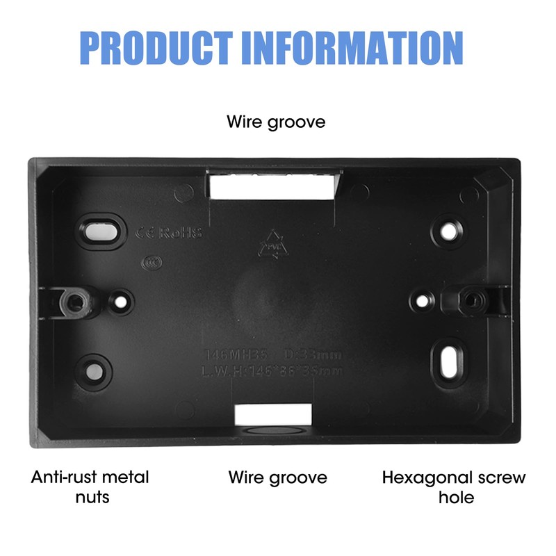 2 Gang Surface Mount Back Box Pattress White 2Pcs, White