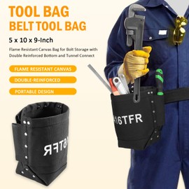 5416 Tools Bag, Flame Resistant Canvas Bolt Bag with Double Reinforced Bottom and Tunnel Connect, 5 x 10 x 9-Inch 5416tfr Bolt Bag