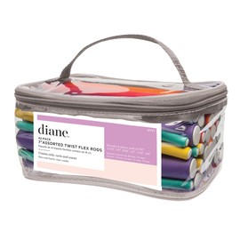 Diane Twist-Flex Rods – Pack of 42 Assorted Hair Rollers for Women and Girls – Reusable Zip Pouch for Storage - Small, Medium, Large – Purple, Gray, Orange, Blue, Red, Yellow, Green – DTV1