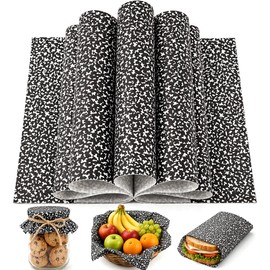 150 Sheets Back to School Speckled Wax Paper for Food Deli, 9.8 x 8.3'' Speckled Composition Notebook Greaseproof Wrapping Paper for Sandwich Picnic Basket Liner School Party Supplies (Black)