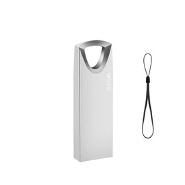 USB Stick 64GB, Slim Speicherstick 64GB Wasserdicht Pen Drive USB-Sticks 64 GB mit Schlüsselanhänger für Schule Büro Auto PC Laptop (Silber)