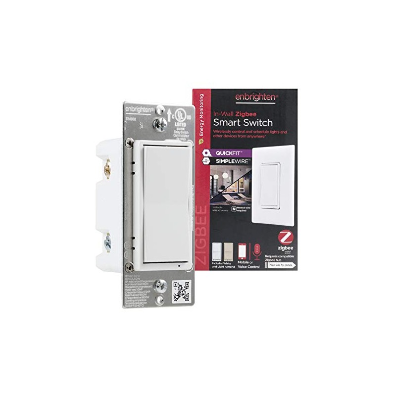 Enbrighten Zigbee - Interruptor de luz inteligente, QuickFit y SimpleWire,