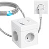 HITRENDS Steckdosenw1rfel mit USB, 8 in 1 Mehrfachsteckdose Cube mit
