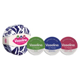 Vaseline Lip Treat Collection Gift Set with Original, Rosy Lips & Aloe lip balm tins perfect gifts for her 3x 20 g