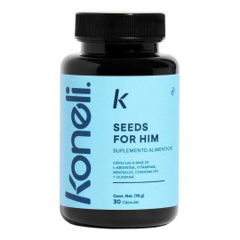 Koneli Seeds For Him | Suplemento Alimenticio | L-Arginina + L-Carnitina + Coenzima Q10 | 30 Cápsulas