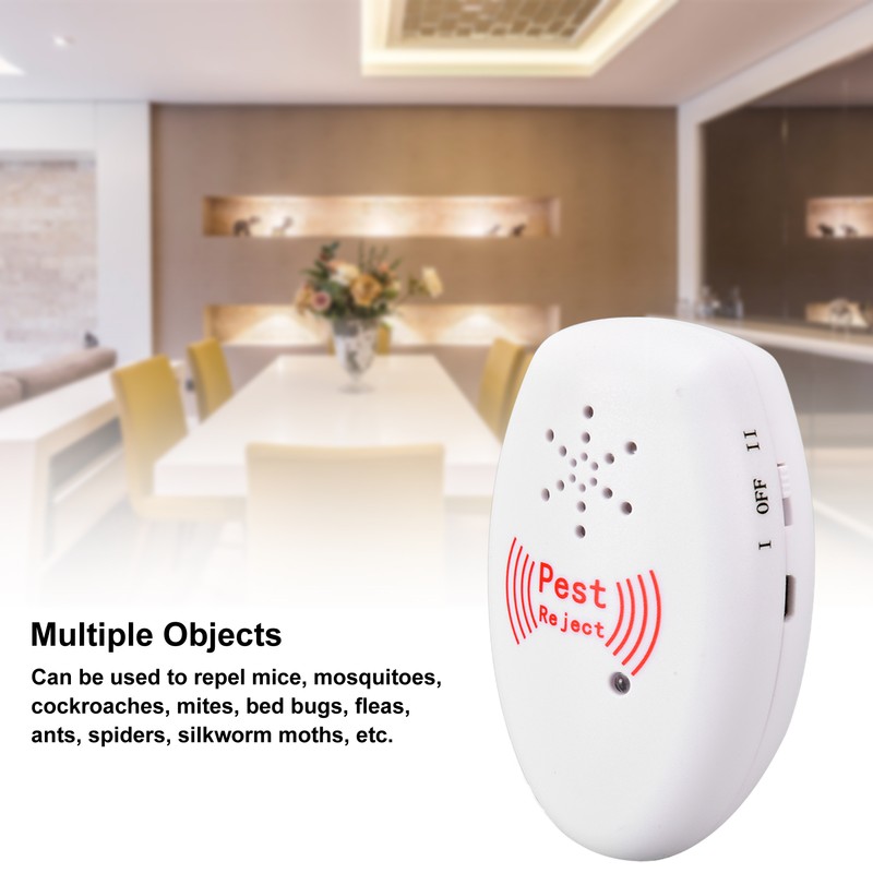 Multifunction Ultrasonic Electronic Mosquito Repellent Pest Repeller USB Rechargeable White