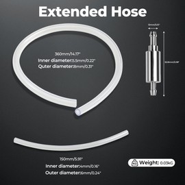 QEJ Brake Bleeder Hose with One-Way Check Valve – Universal Brake Fluid Bleeding Kit for Car Motorcycle Clutch System, Anti-Backflow Soft Tube with Screw Caps & Spring Clamps (2 Set)