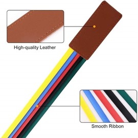 4 Pcs Multi-Color Ribbon Bookmark Attachable Bible Ribbon Bookmarks Markers Artificial Leather Bookmark with Colorful Ribbon Bookmark for Books Reading Page Markers Superior Essentials Magnetic