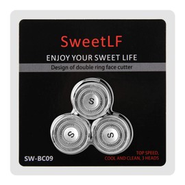 SweetLF 3 Pcs Replacement Shaver Head Blade Cutters IPX7 Waterproof Electric Razor Wet & Dry 3D Men’s Rotary Shaver SW-BC09