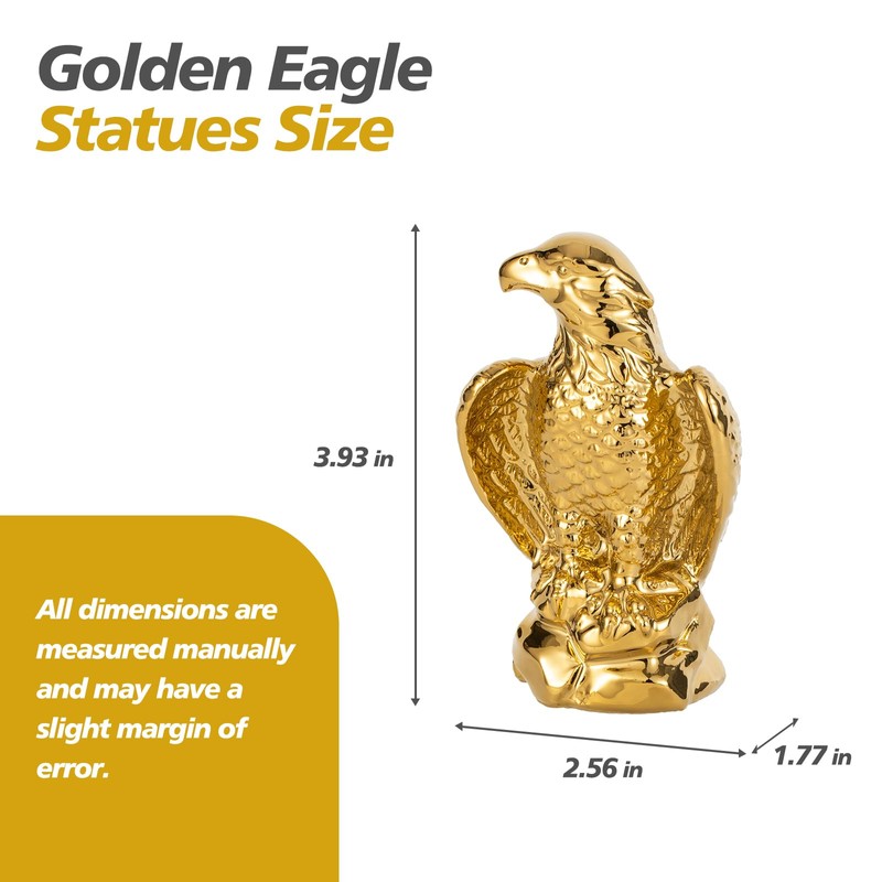 TQUPT Golden Hawk Statue, Eagle Birds Figurine Home Decor, Modern