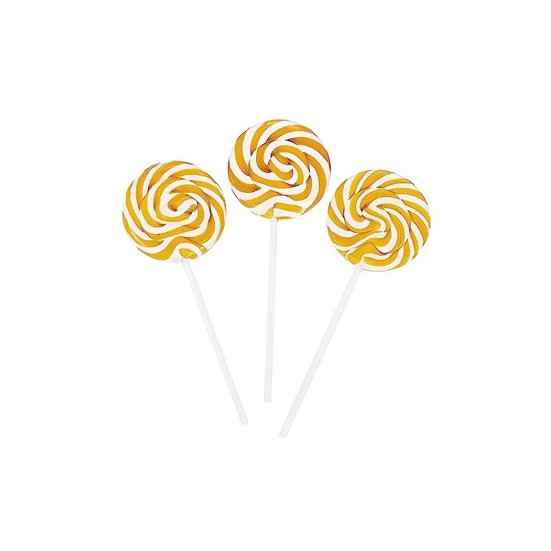 GOLD SWIRL LOLLIPOPS - 24 CANDY SUCKERS INDIVIDUALLY WRAPPED -
