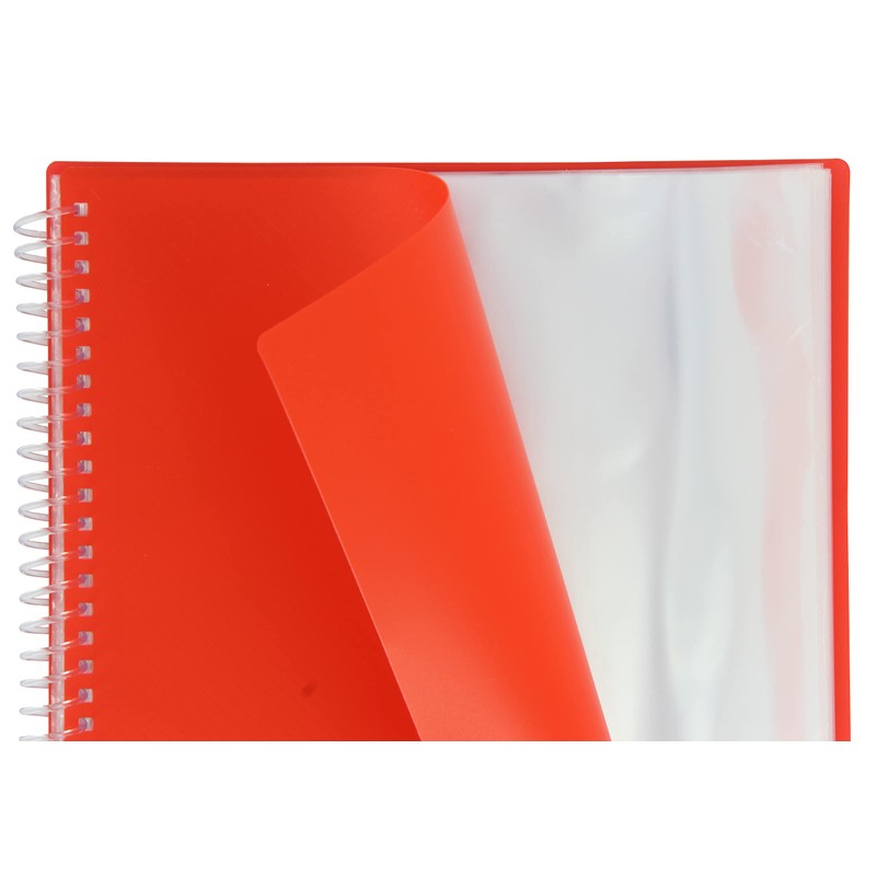 Oxford, A4 Plastic Case Binder, 30 Transparent Covers, Red