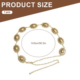 NHQZ Golden Belt, Women's Chain Belt, Waist Chain, Adjustable Metal Western Cowgirl Belt for Dress, 1 Piece, bronze