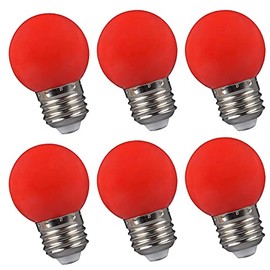 Red LED Light Bulbs E26 Base, 3W Decorative Colored Bulbs (6-Pack),G45 Globe Light Bulbs 360° Beam Angle, Equivalent to 30W for Halloween Christmas Party Bedroom Patio Outdoor Indoor Decor