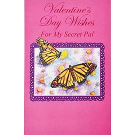 To My Secret Pal Valentine's Day Wishes Greeting Card with Butterflies -"Many Surprises"
