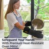 Deiss PRO Heat and Stain Resistant Silicone Oven Mitts Set,