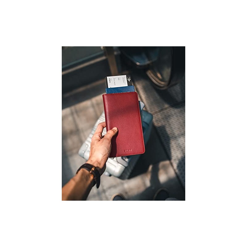 VULKIT Cartera Porta Pasaporte Billetera de Viaje con Bloqueo RFID