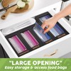 DALSHABET Bamboo Storage Bag Organizer for Kitchen Drawer, 4 Separate