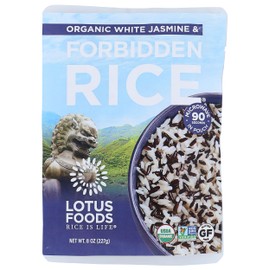 LOTUS FOODS Organic White Jasmine & Forbidden Rice, 8 OZ
