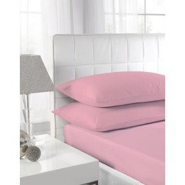 Textiles Direct Luxury 68 Pick Baby Pink Housewife Pillowcase Pair