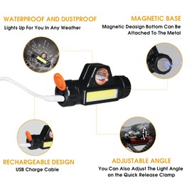 sukemichi Handles Grab Roll Bar Grab Handles with Light for Jeep Wrangler TJ JK JL YJ Unlimited Rubicon Sahara 2 Door 4 Door Jeep Gladiator JT Accessories, Rechargeable Dome Light, Black, 2 Pack