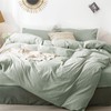 MooMee Bedding Duvet Cover Set 100% Washed Cotton Linen Like