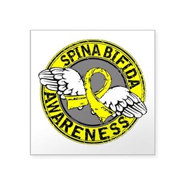 CafePress Spina Bifida Awareness14 Square Sticker 3 X 3 Square Bumper Sticker Car Decal