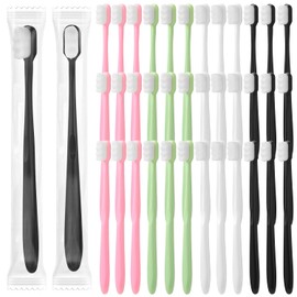 Pinkunn 36 Cepillos de Dientes de Cerdas Suaves Cepillo Dientes Manual Micro Nano con 20,000 Cerdas para Encías Sensibles Adultos, 4 Colores