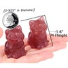 QINJIEJIE Strawberry Quartz Crystal Cat Figurines - Carved Stone Healing