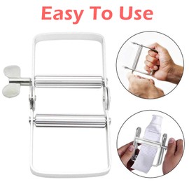 Zvorgath Toothpaste Squeezer, Stainless Steel Tube Squeezer - Key Roller Tube Creams Paint Squeezer for Cosmetic, Hair Dye and Creams