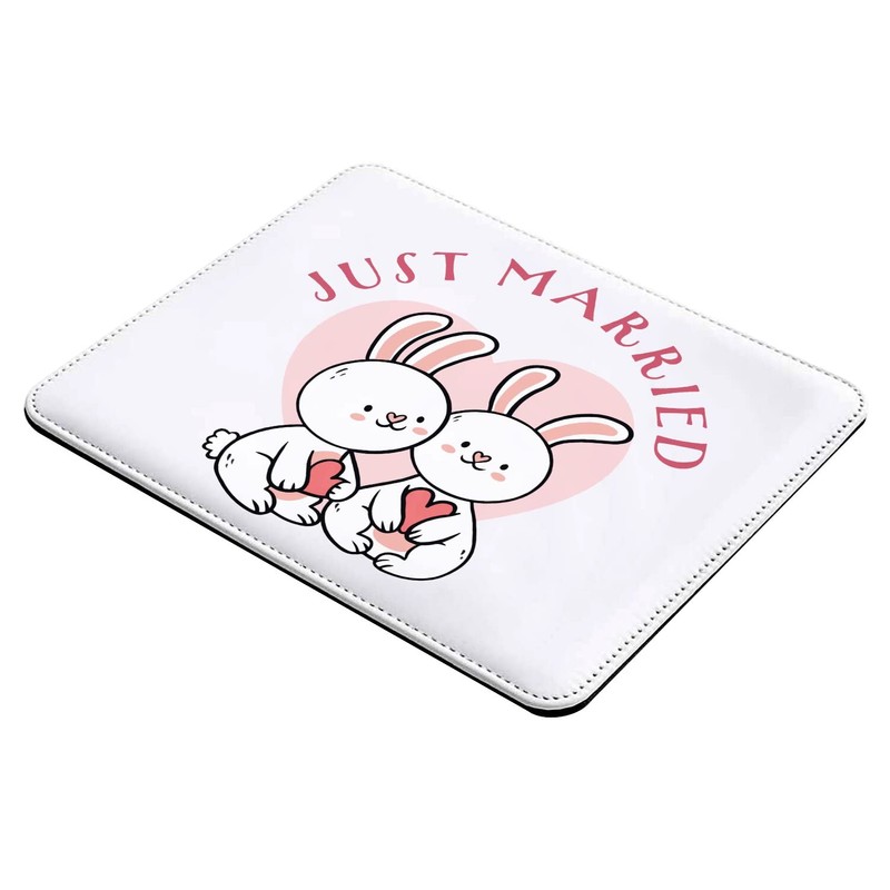 Fabulous Mauspad aus Kunstleder Just Married Newlywed Anniversary Celebration Gift