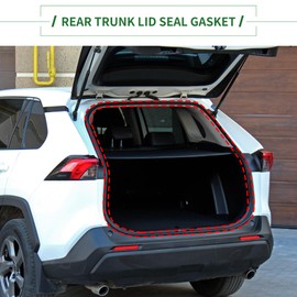 Motoforti Rear Trunk Lid Seal Gasket, Weatherstrip Trunk Sealing Strip, for Toyota Corolla 2009-2013, Rubber, Rear, No.6446102120, Black