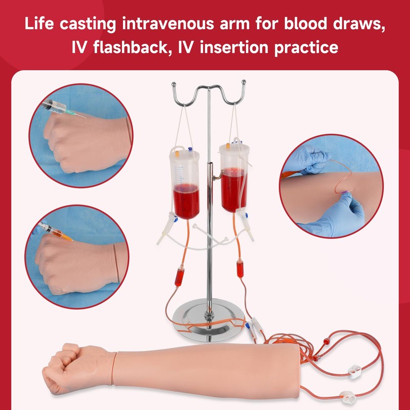 SimCoach Phlebotomy Practice Kit, Venipuncture & IV Practice Arm with