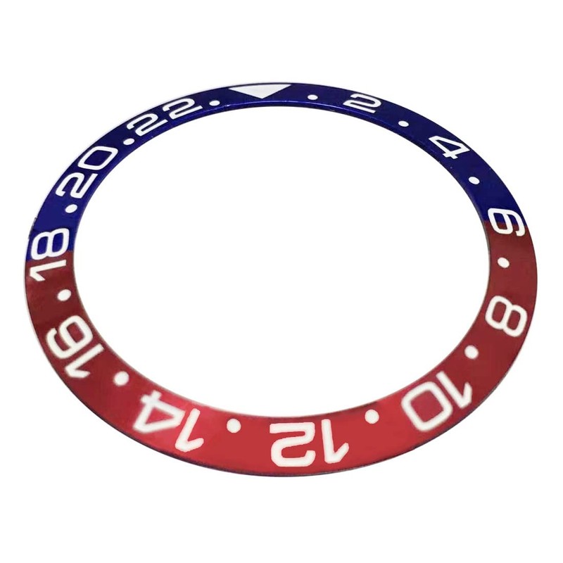 Watch Bezel Insert Blue Black Red 38mm Ceramic Bezel Aluminum