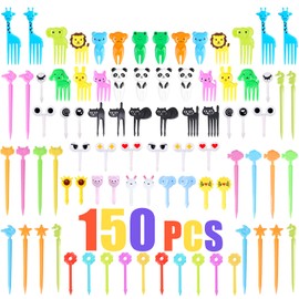 150PCS Animal Food Picks for Kids, Vicuna R Fun Kids Food Picks for Bento Box Accessories, Reusable Toddler Fruit Toothpicks, Cute Kids Lunch Accessories for Picky Eater BPA-Free