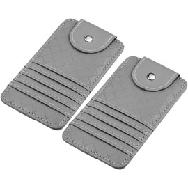 UPKOCH Organizador de Parasol para Coche 2 Piezas de PU Clip para Gafas y Tarjetero, Almacenamiento Ligero para Documentos y Billetes Durante la Conducción