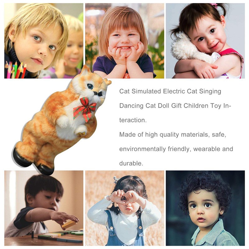 Electric Cute Simulation Cat Yellow Cat Singing and Dancing Cat