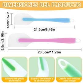 6PCS Espatulas Silicona, Resistencia a Altas Temperaturas Espatula Cocina, No Tóxico y Sin Olor Espátula de Silicona Miserables Espatula Silicon para Hornear, Mezclar y Cocinar.