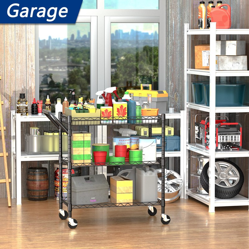 REGILLER 3 Tier Heavy Duty Rolling Utility Cart,18" D x