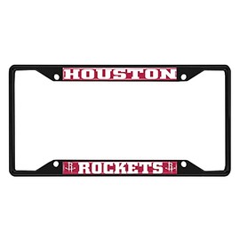 FANMATS 31331 Houston Rockets Metal License Plate Frame Black Finish
