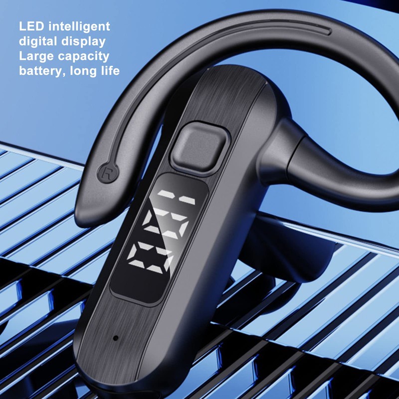 ASHATA Single Ear Bone Conduction Headset Bluetooth 5.2, Open Ear