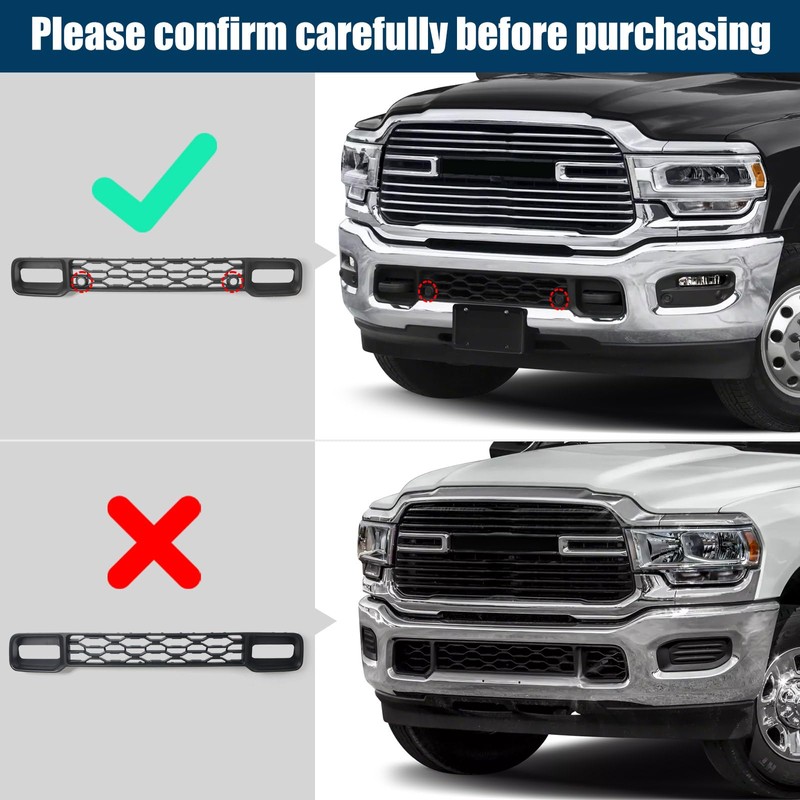 KACHIR Front Lower Grill Compatible with RAM 2500 3500 2019-2024