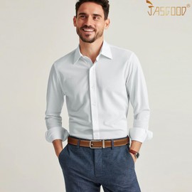 JasGood Men's Leather Belt Automatic Ratchet Belt for Men Leather Belt 33 mm Wide with Adjustable Automatic Buckle for Suit Business Casual, Dark Brown