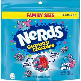 Nerds Gummy Clusters Candy, Very Berry, Resealable 18.5 Ounce Big Bag - Size: 18.5oz (Pack of 1)